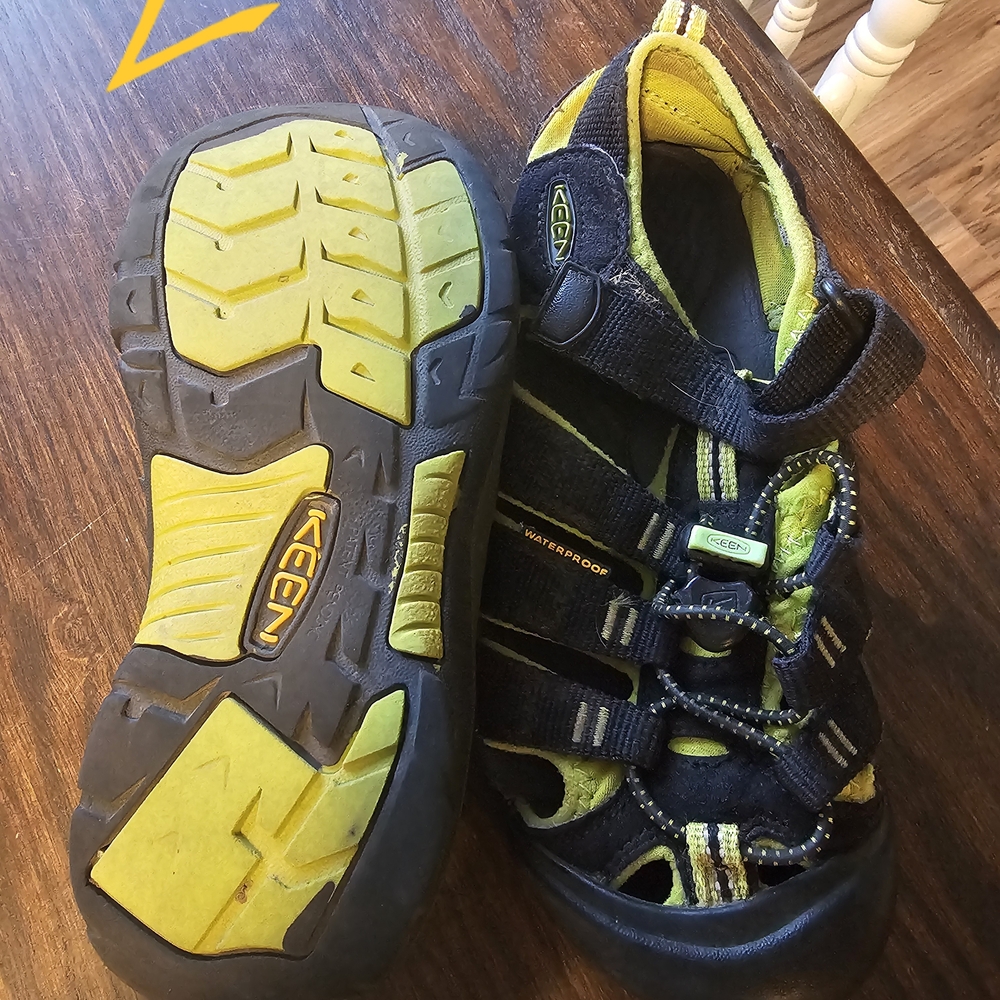 KEEN Kids Waterproof Black and Yellow Sandals